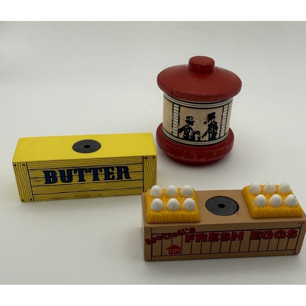 VTG Thomas Wooden Train Accessories Lot 3 Lighthouse Butter Eggs Learning Curve